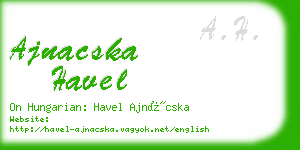 ajnacska havel business card